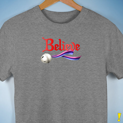 Believe Omnisexial Pride Flag Jingle Bell Premium Unisex T-Shirt - Grey Heather